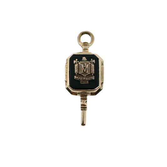 Estate 10K + Onyx High School Class Key Charm