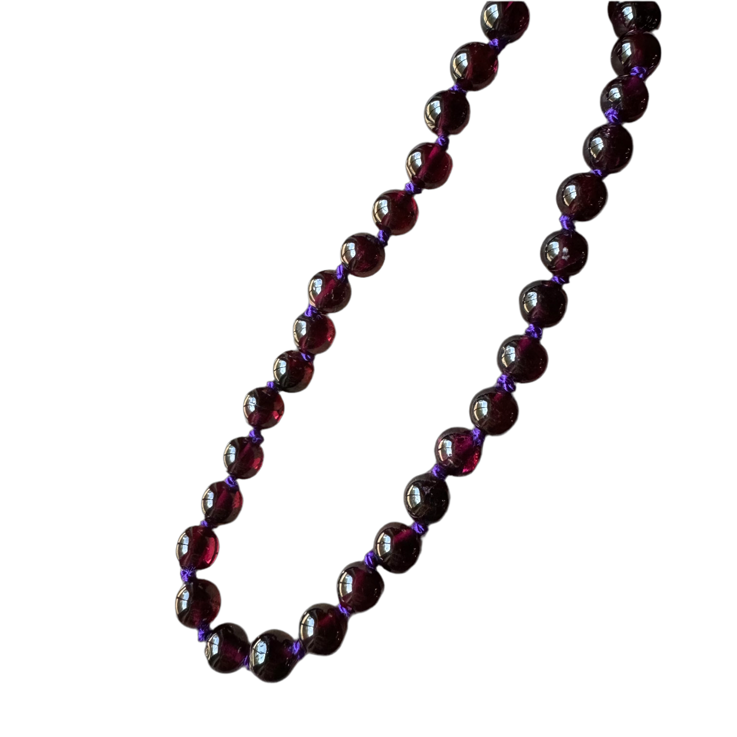 Sterling + Rhodalite Garnet Bead Necklace