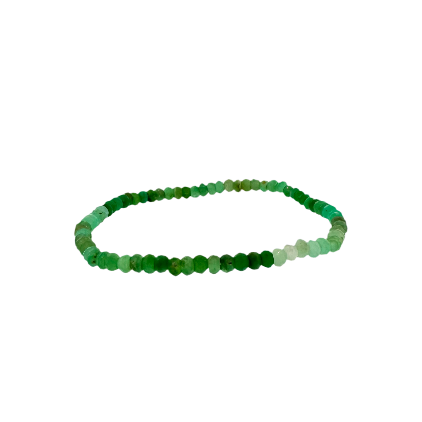 Faceted Chrysoprase Bead Stretch Bracelet