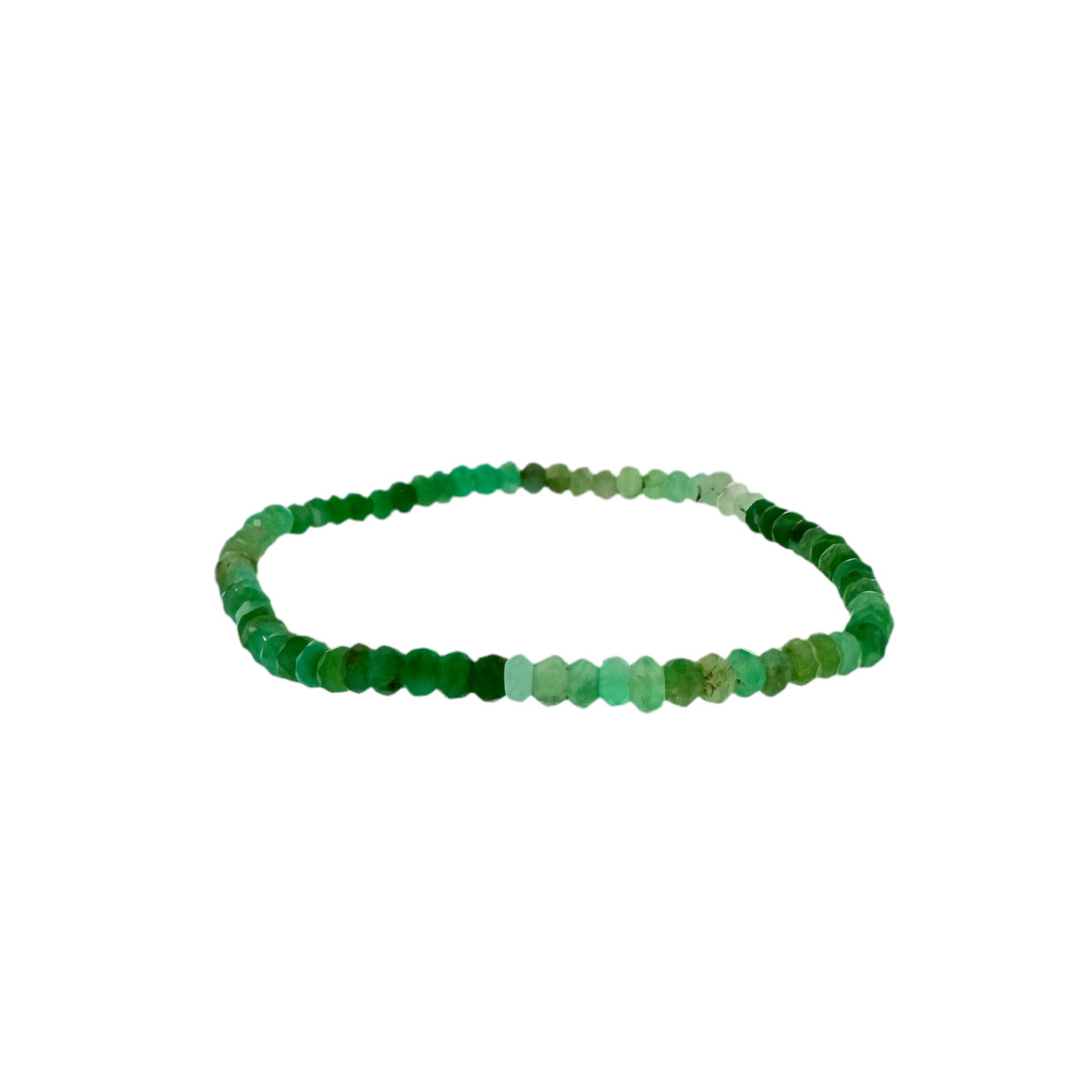 Faceted Chrysoprase Bead Stretch Bracelet