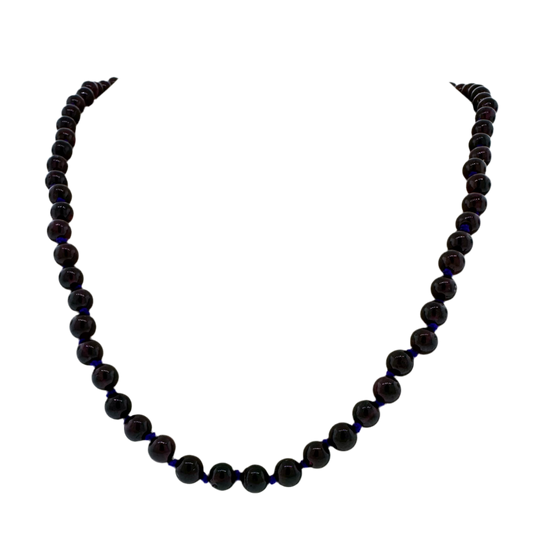 Sterling + Rhodalite Garnet Bead Necklace