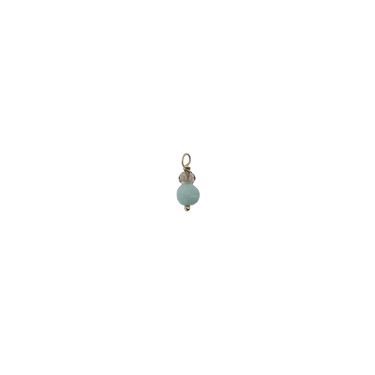 14k Mini Charm + Smoky Quartz and Amazonite