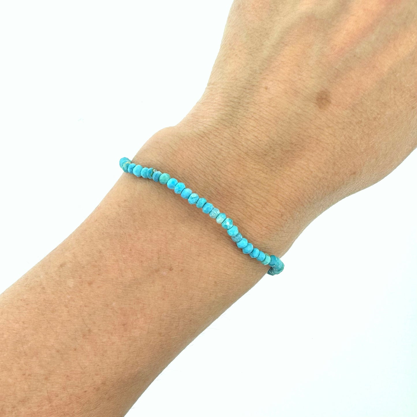 Faceted Turquoise Bead Stretch Bracelet