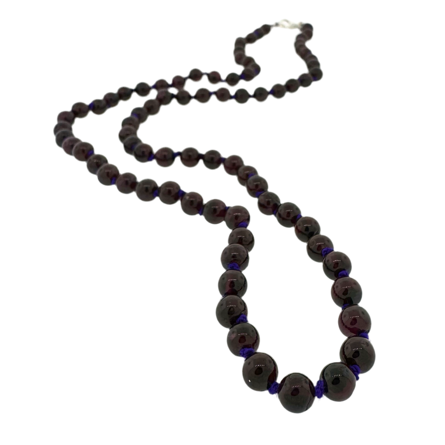 Sterling + Rhodalite Garnet Bead Necklace