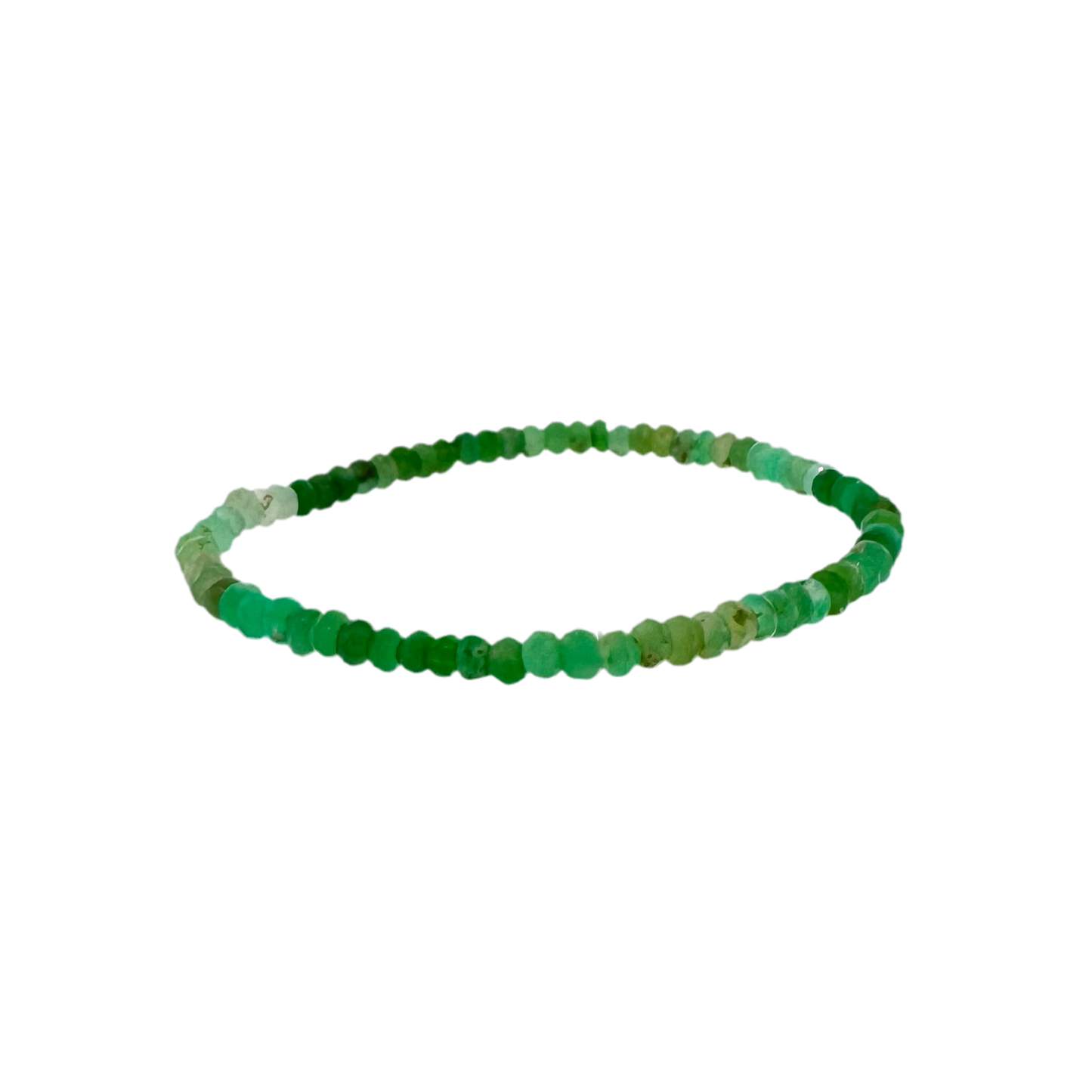 Faceted Chrysoprase Bead Stretch Bracelet