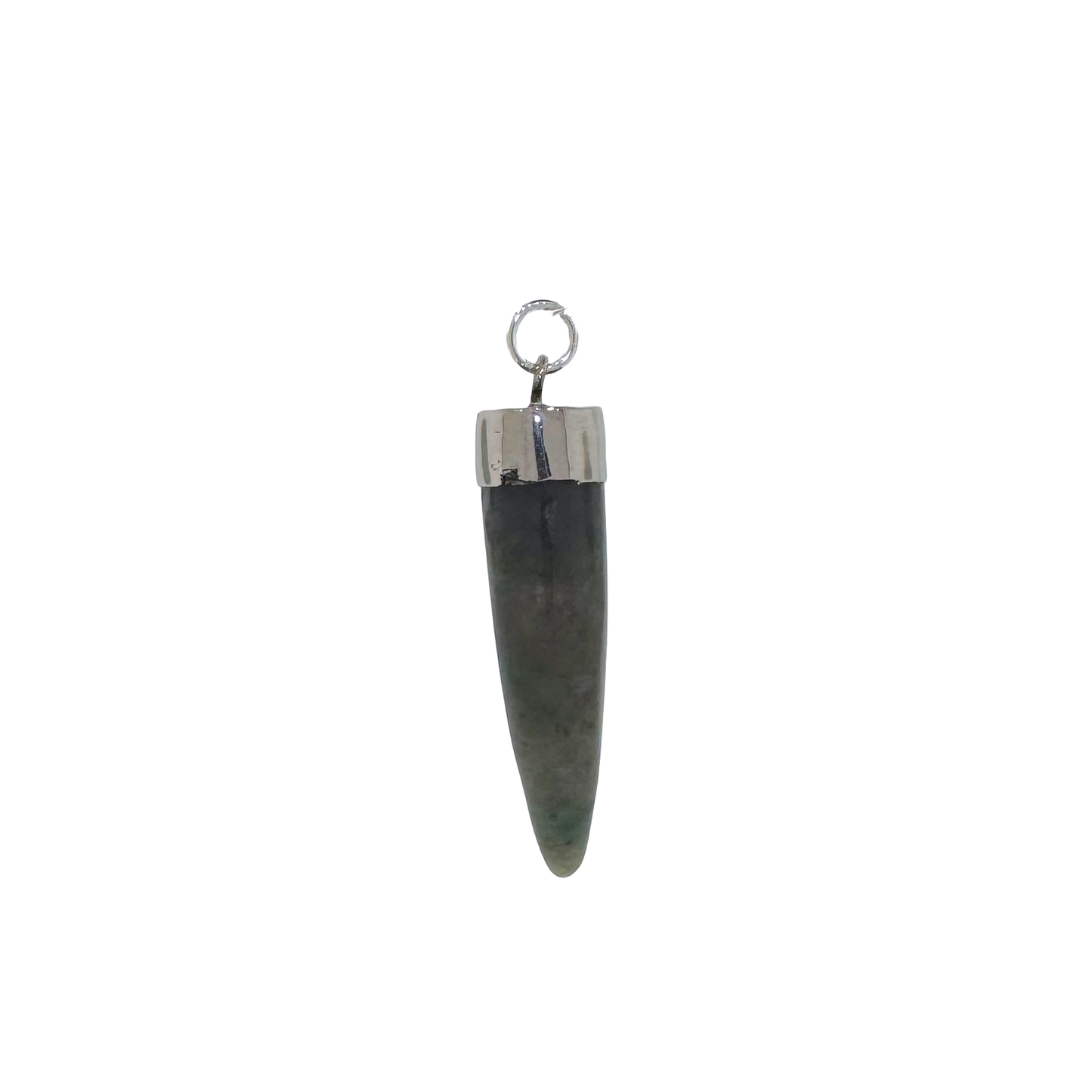 Vintage Sterling Silver + Labradorite Tusk Pendant