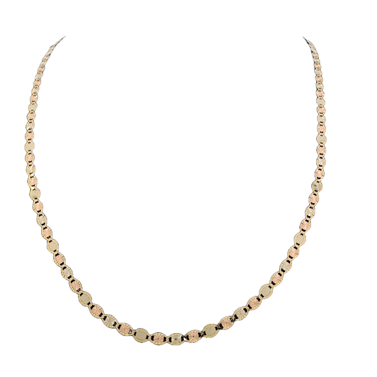 Estate 14k + Tri-Tone Valentino Chain Necklace