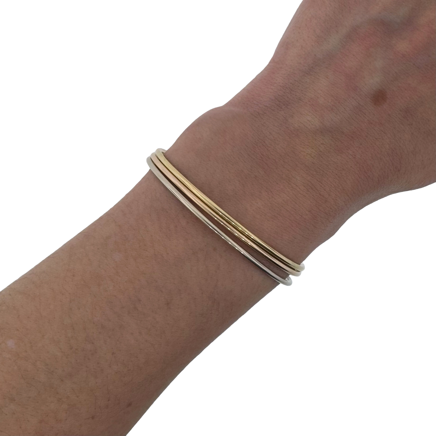 Estate Tiffany and Co. 18k + Tri-Color Bangle Set