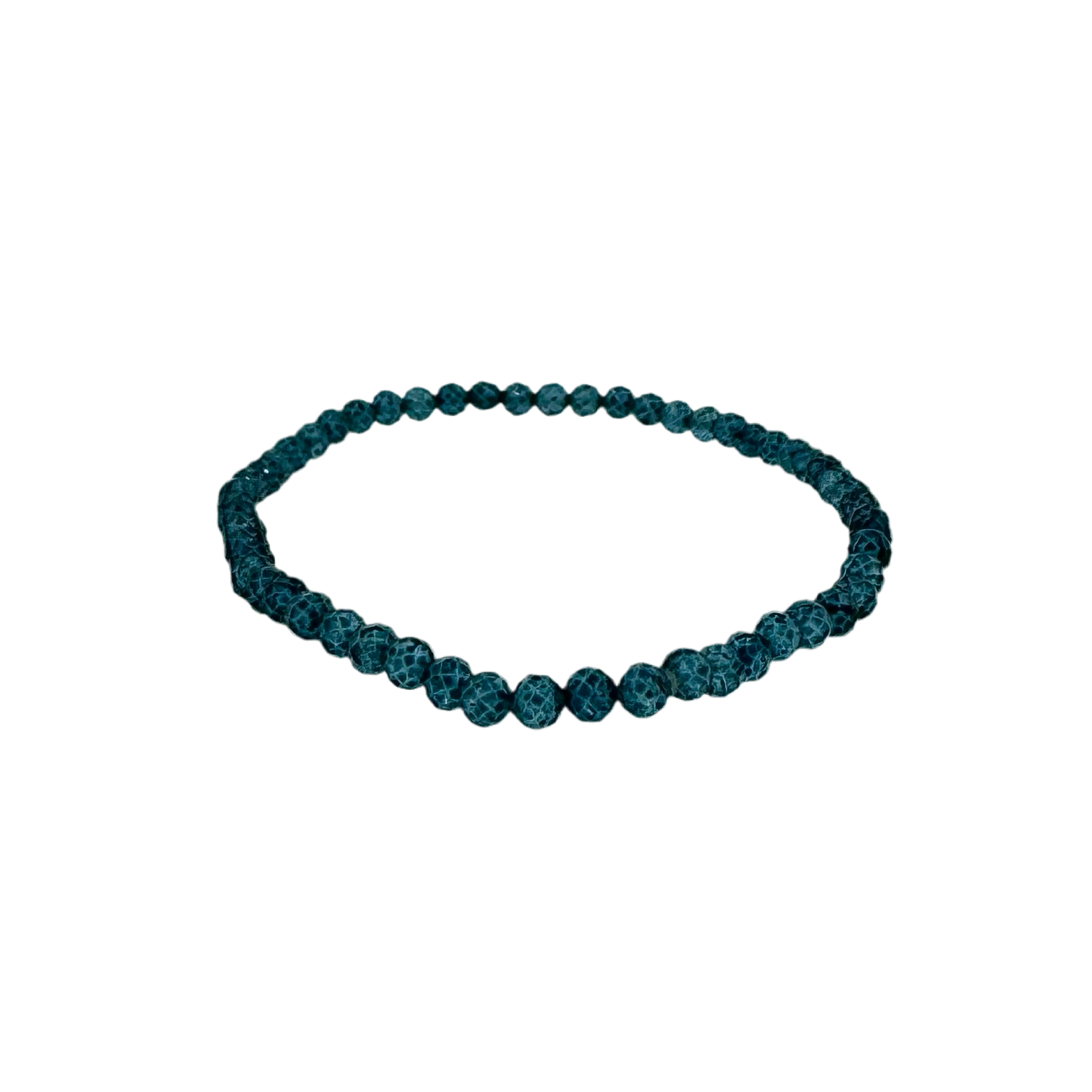 Faceted Blue Topaz Bead Stretch Bracelet