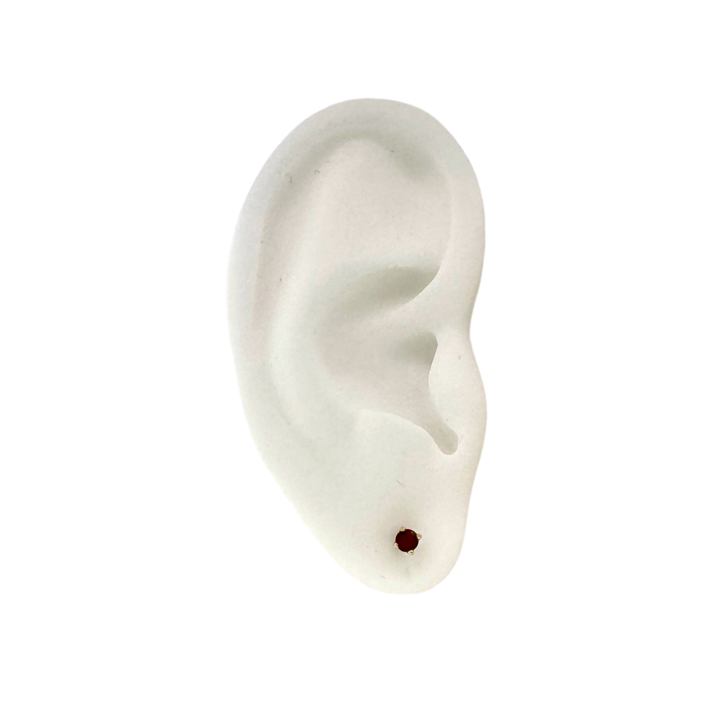 14k + Garnet Tiny Stud Earrings