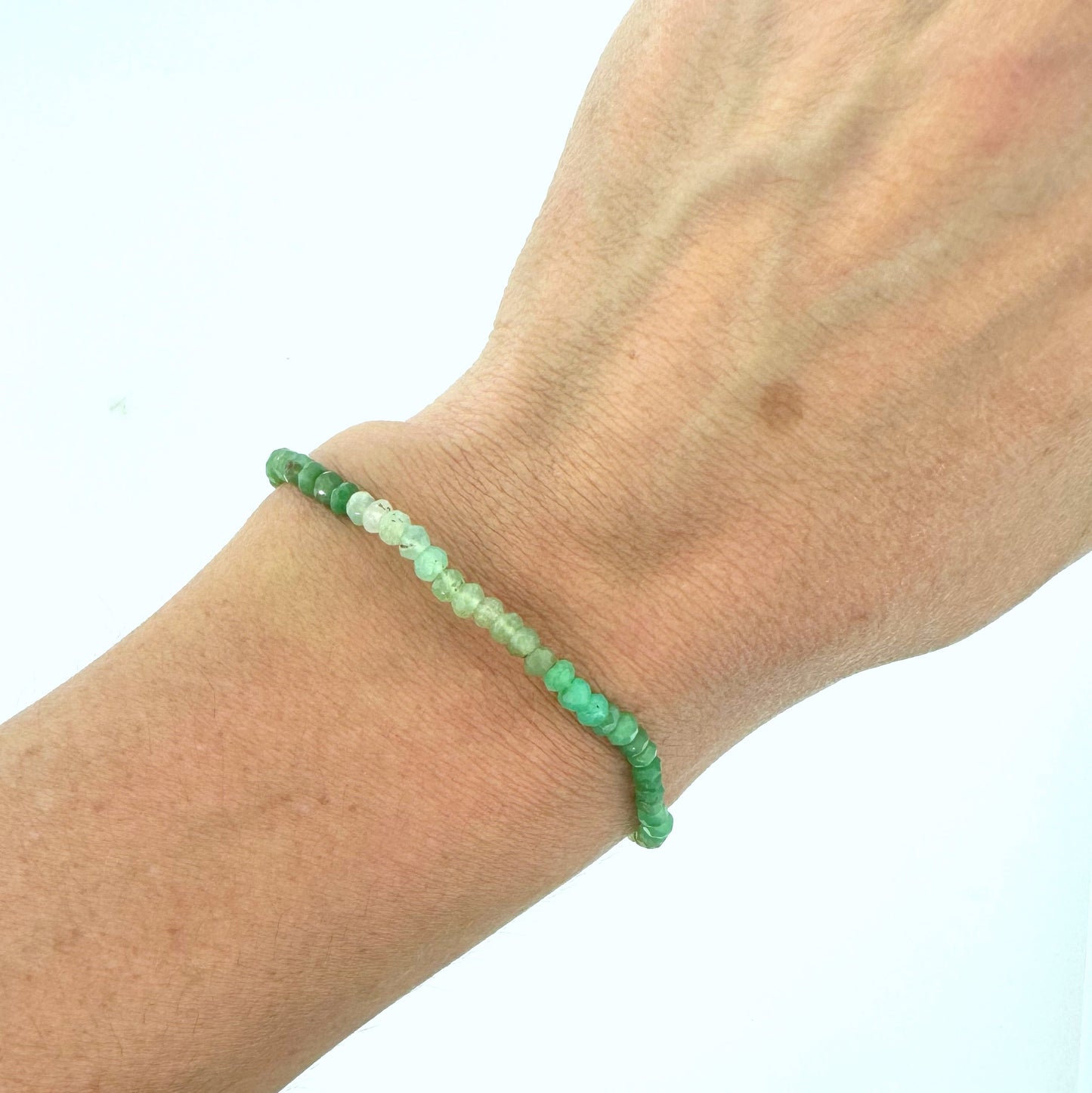 Faceted Chrysoprase Bead Stretch Bracelet