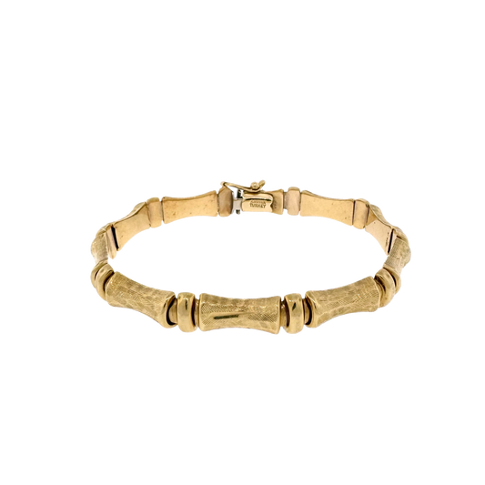 Estate 14k + Textured Bamboo Bracelet