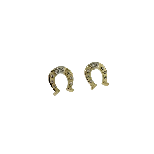 Estate 18k + Horseshoe Stud Earrings