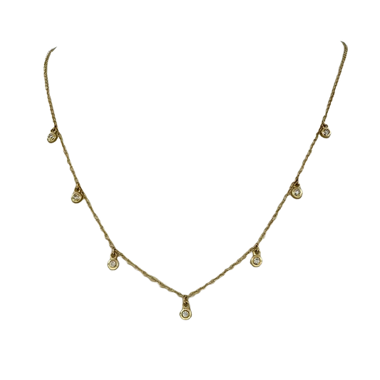 Estate 14k + Diamond Dangle Necklace