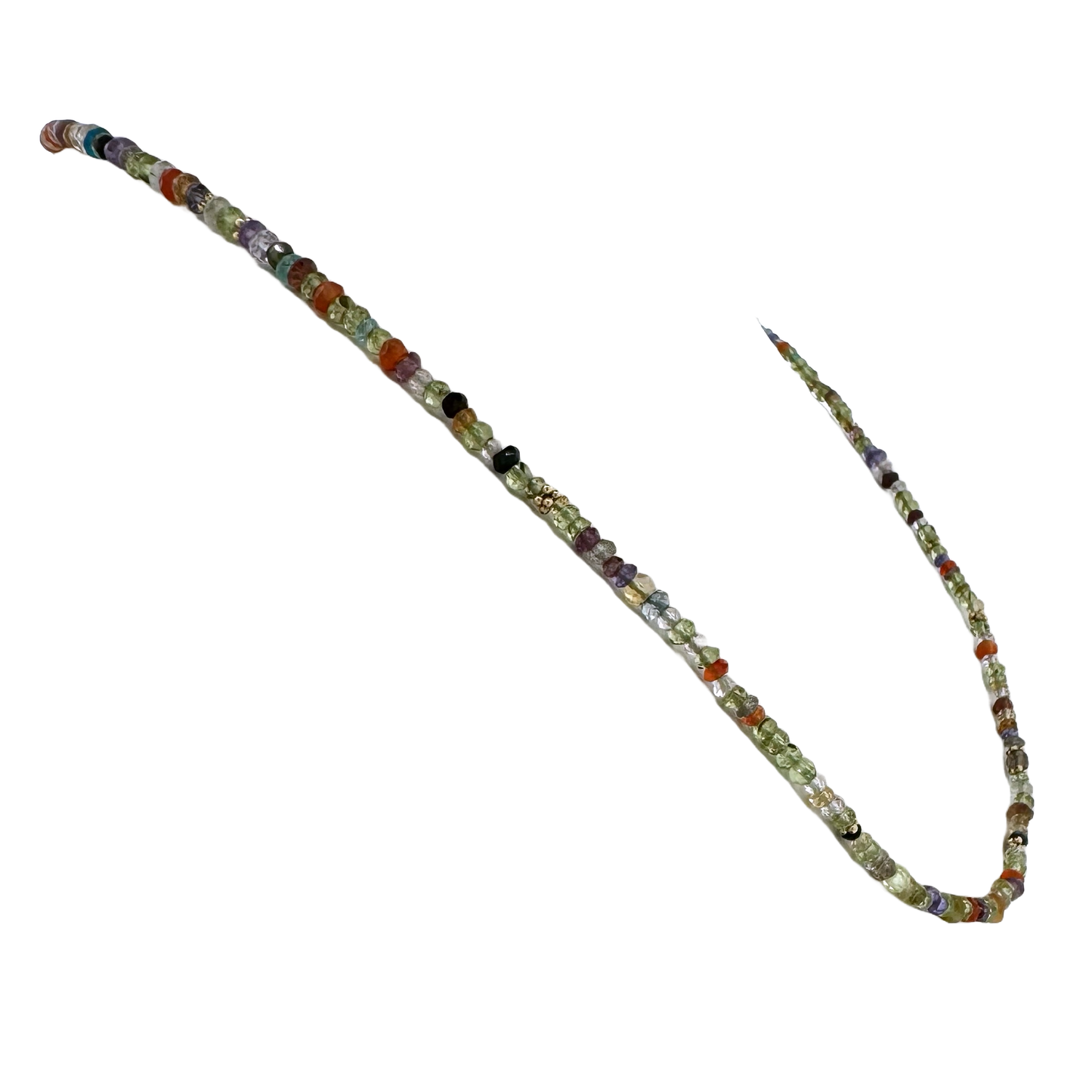 14k + Multi Gemstone Beaded Necklace