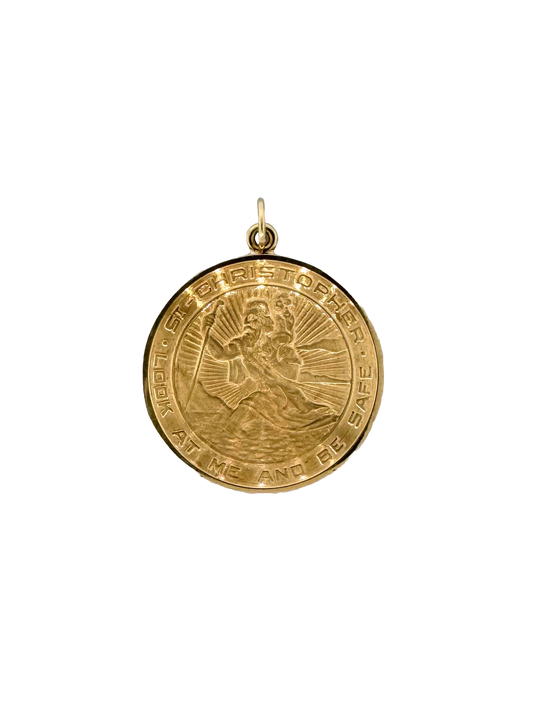 Estate 14k + St. Christopher Locket Pendant