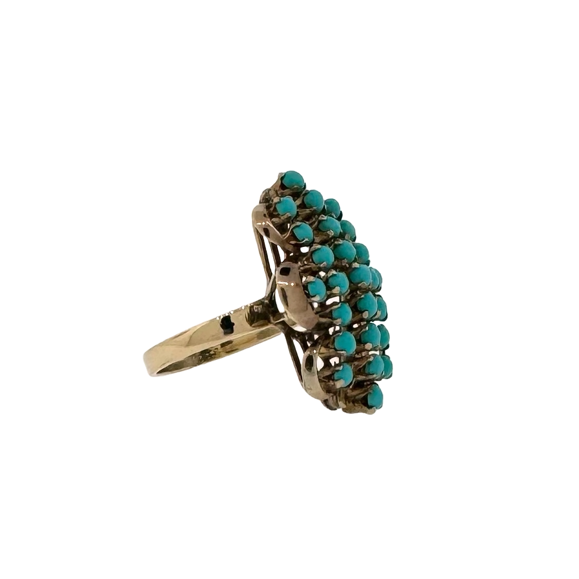 Estate 14k + Turquoise Cluster Cocktail Ring