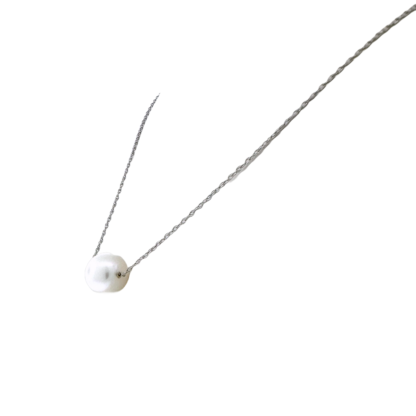 14k + South Sea Pearl Solitaire Necklace