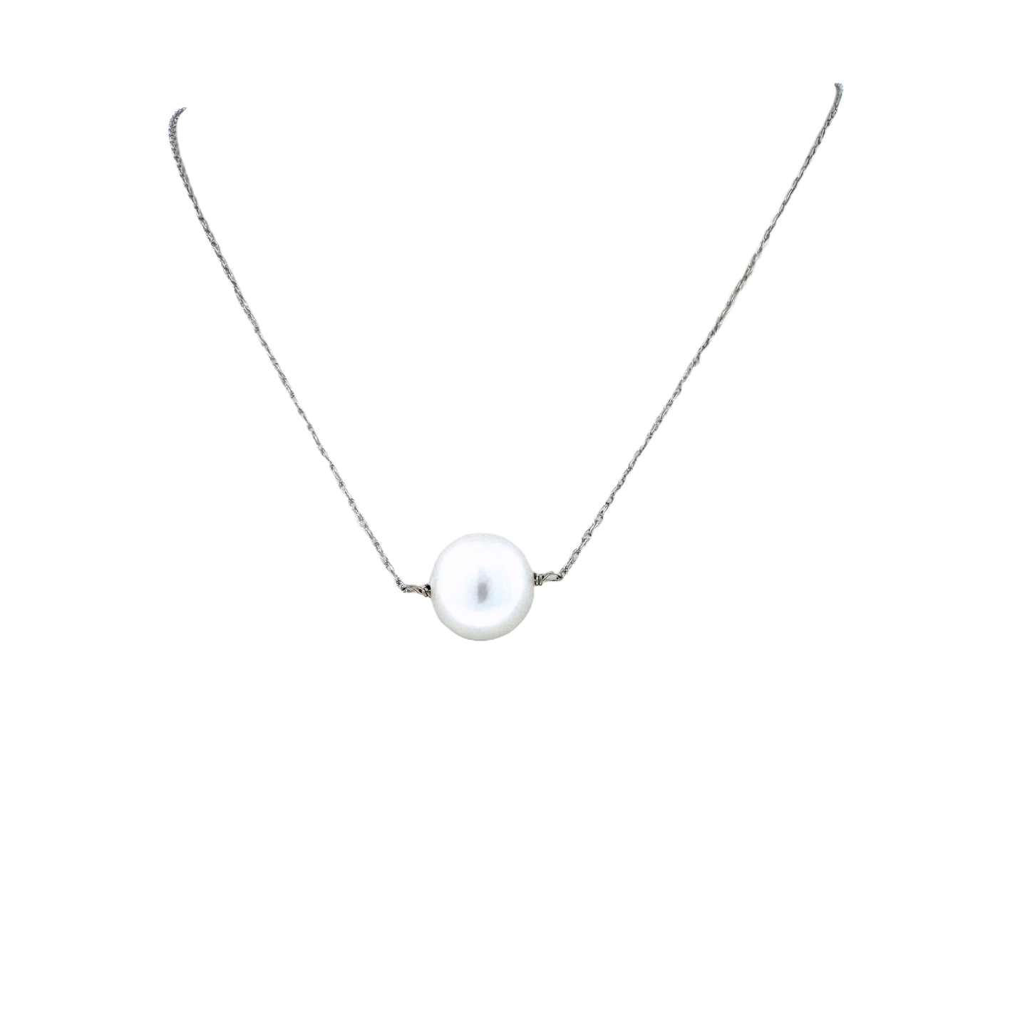 14k + South Sea Pearl Solitaire Necklace