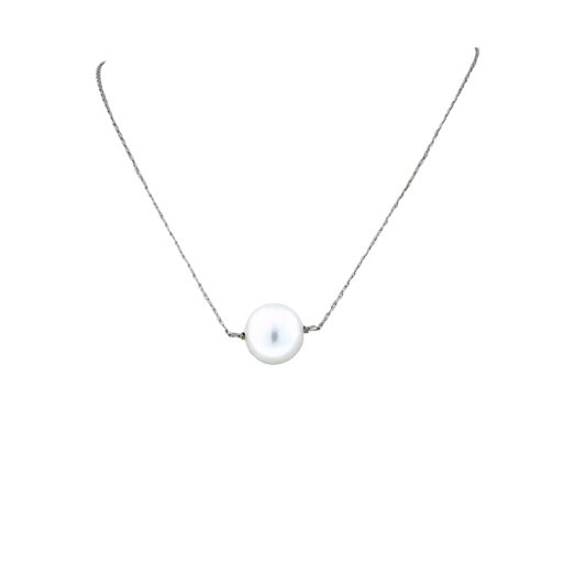 14k + South Sea Pearl Solitaire Necklace