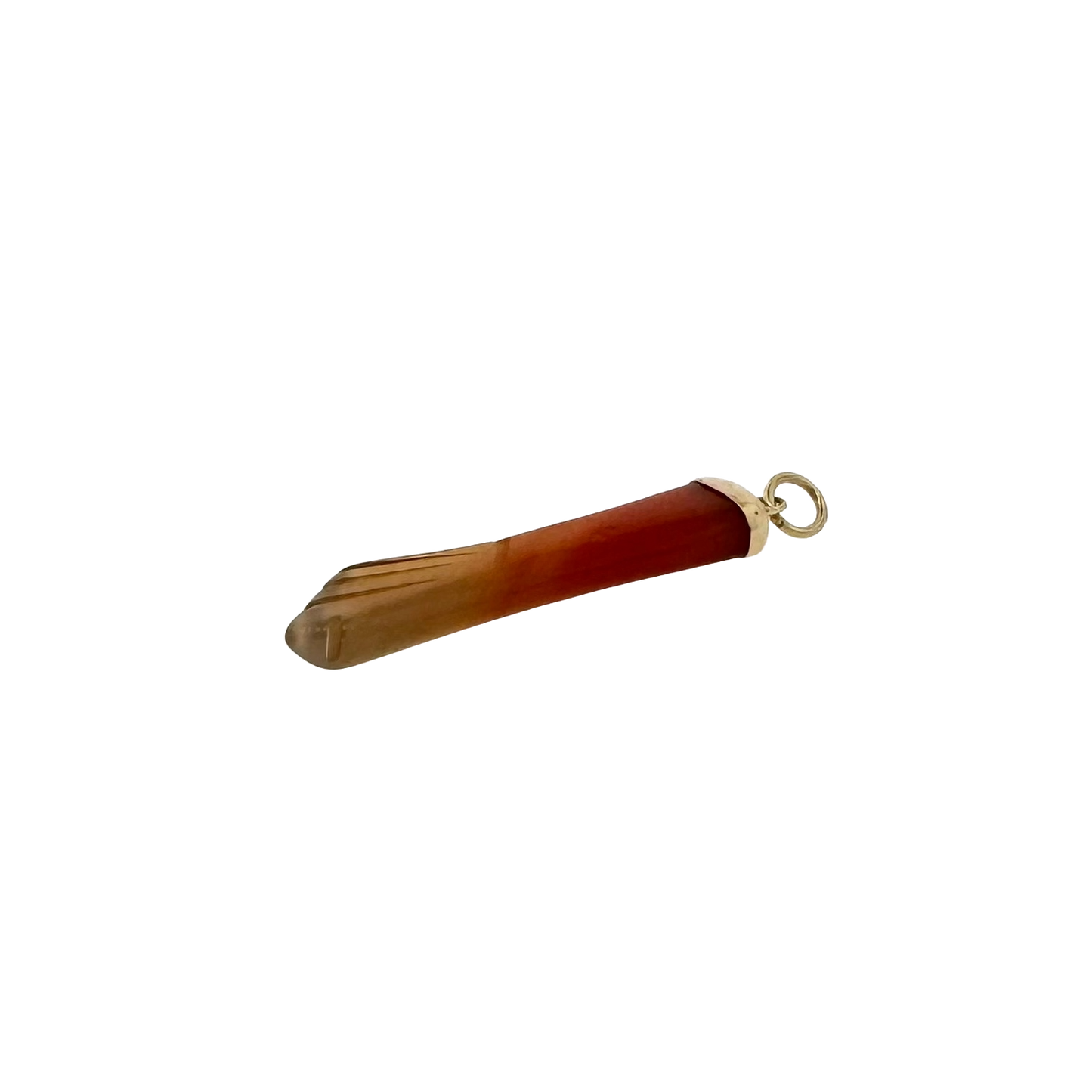 14k + Carved Carnelian Mano Figa Fist Pendant