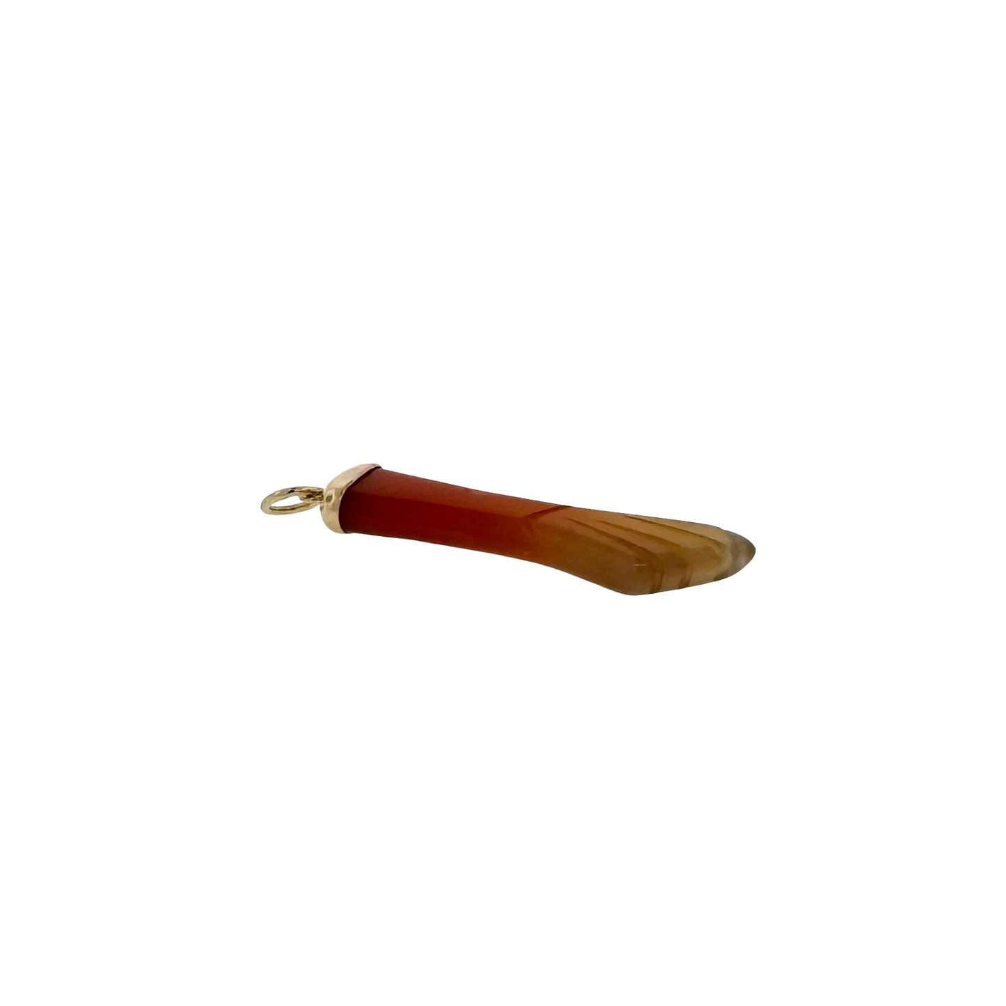 14k + Carved Carnelian Mano Figa Fist Pendant