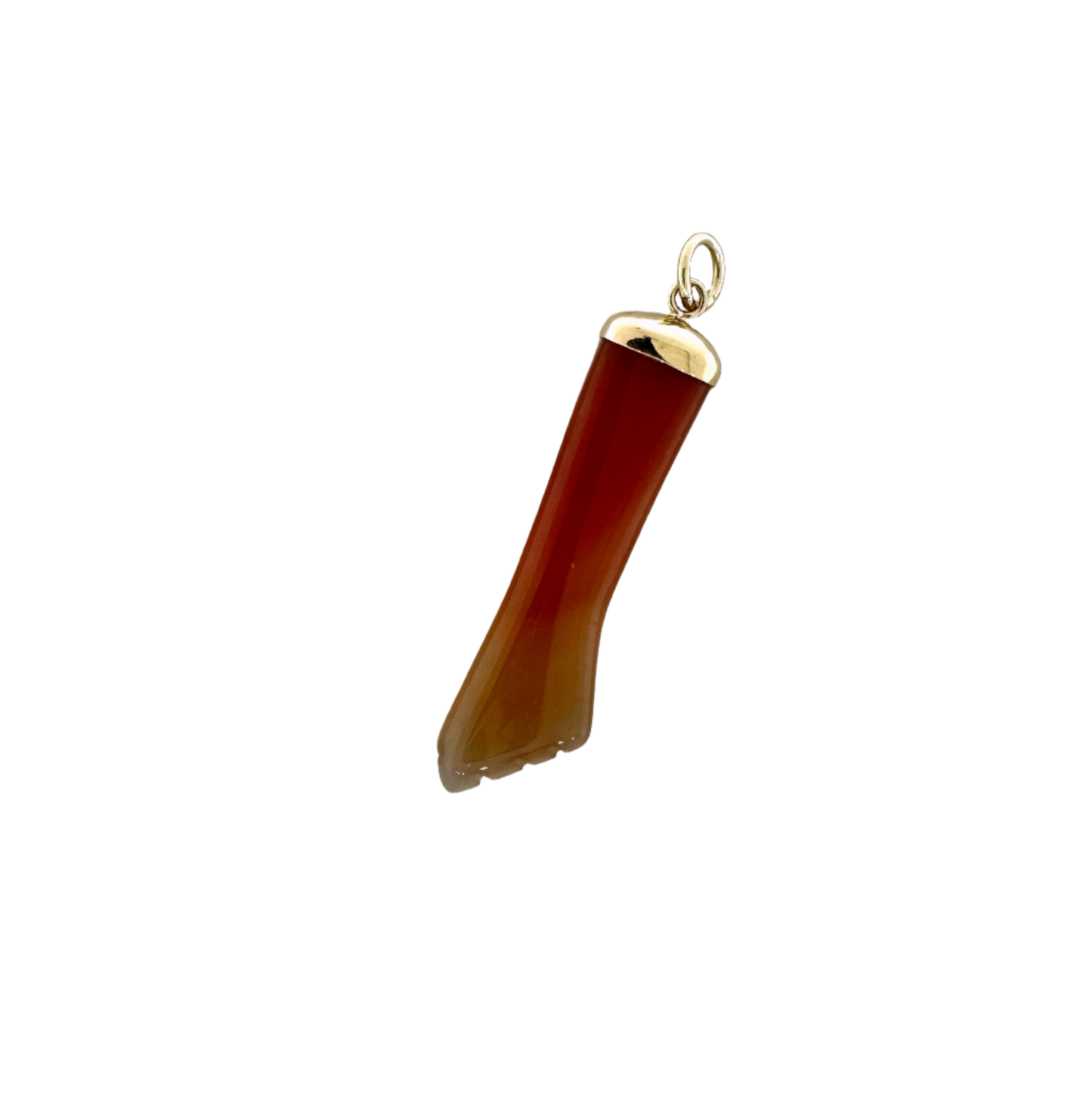 14k + Carved Carnelian Mano Figa Fist Pendant