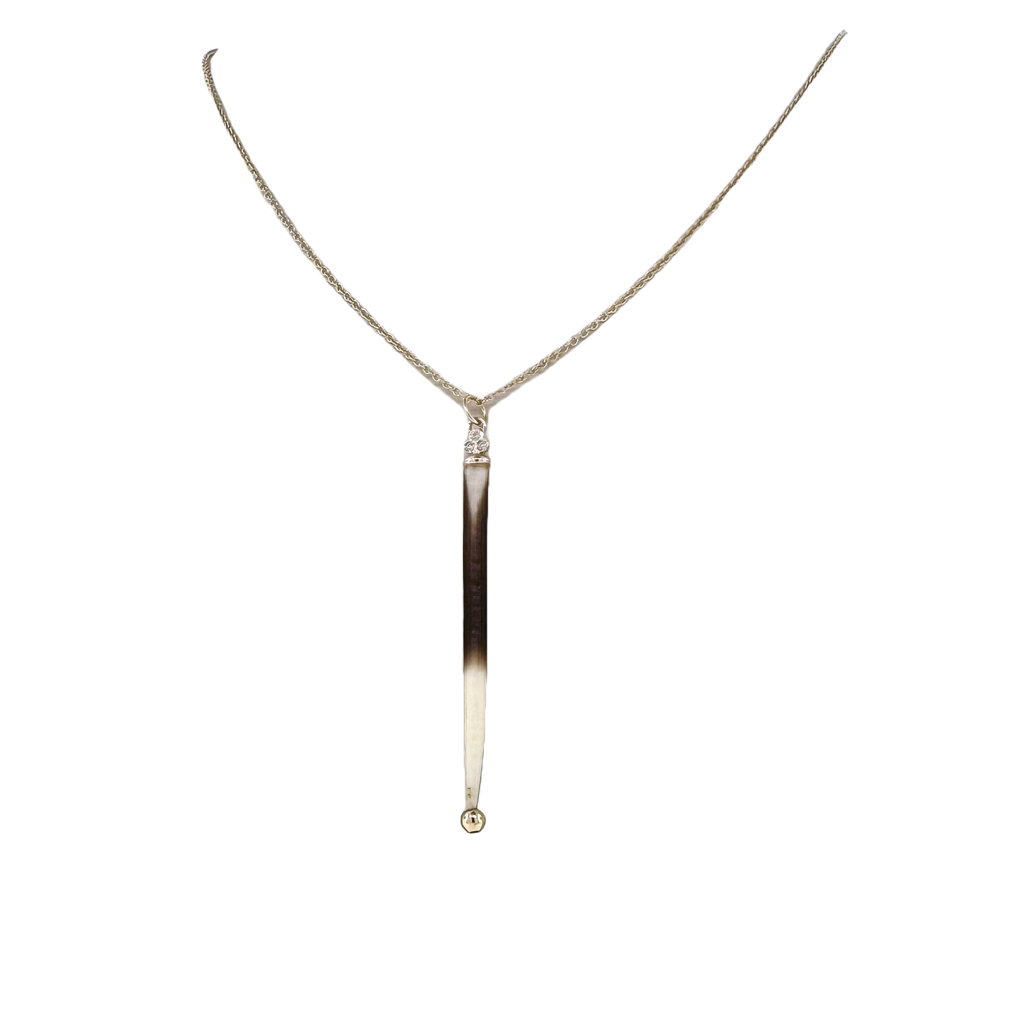 14k + Porcupine Quill and Diamond Necklace