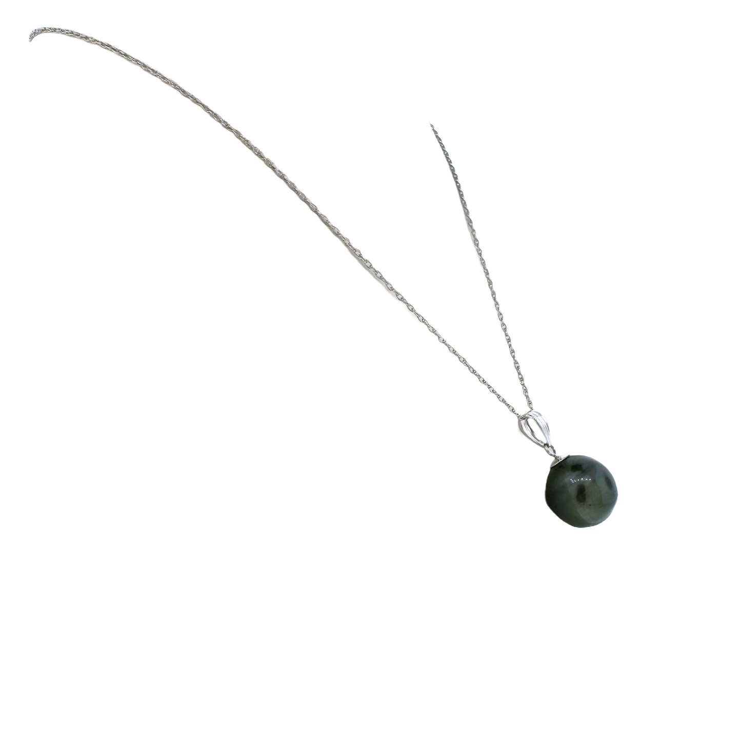 Estate 14k + Tahitian Pearl Solitaire Necklace