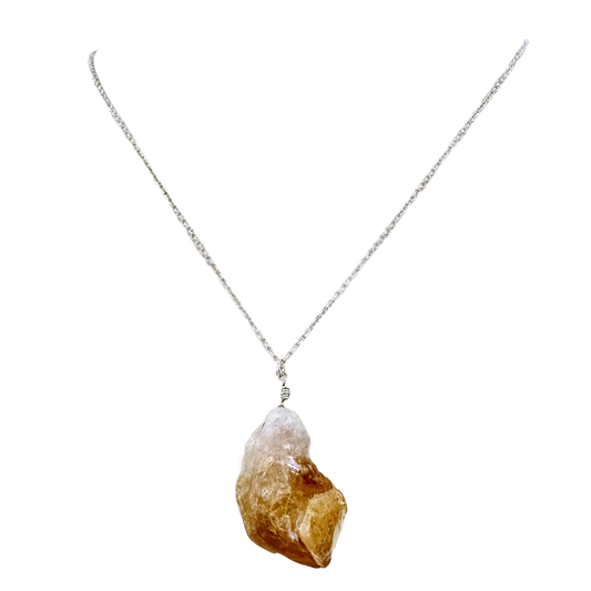 Sterling + Citrine Rough Necklace