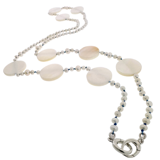 Sterling + Freshwater Pearls and Mother-of-pearl Convertible Necklace