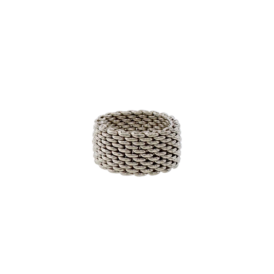 Estate Tiffany and Co. Sterling Silver + Mesh Ring