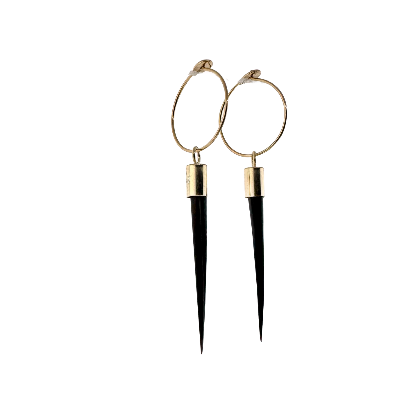 14k + Porcupine Quill Hoop Earrings