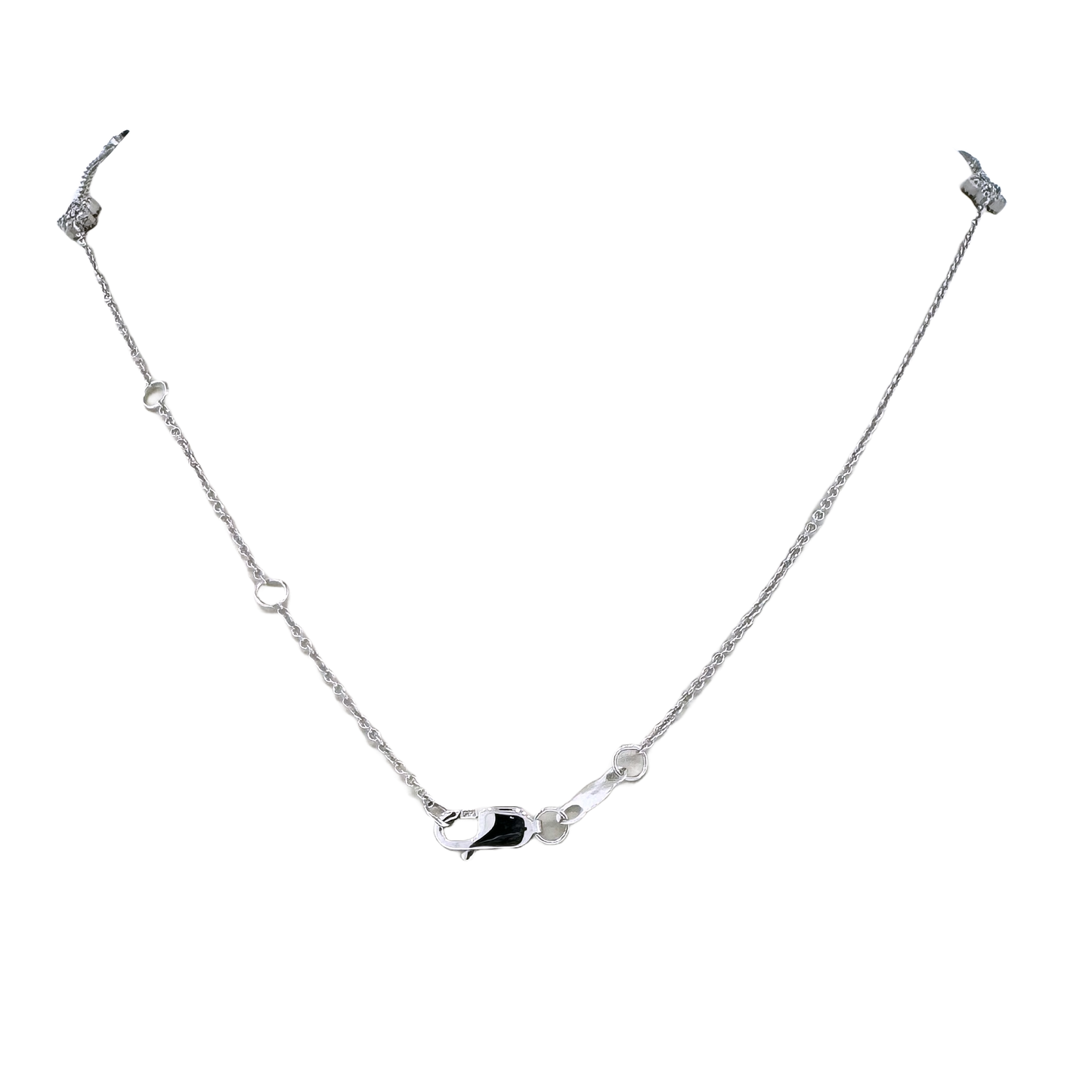 Estate 14k + Diamond Star Station Necklace