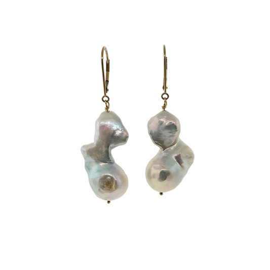 14k + Baroque Pearl Earrings