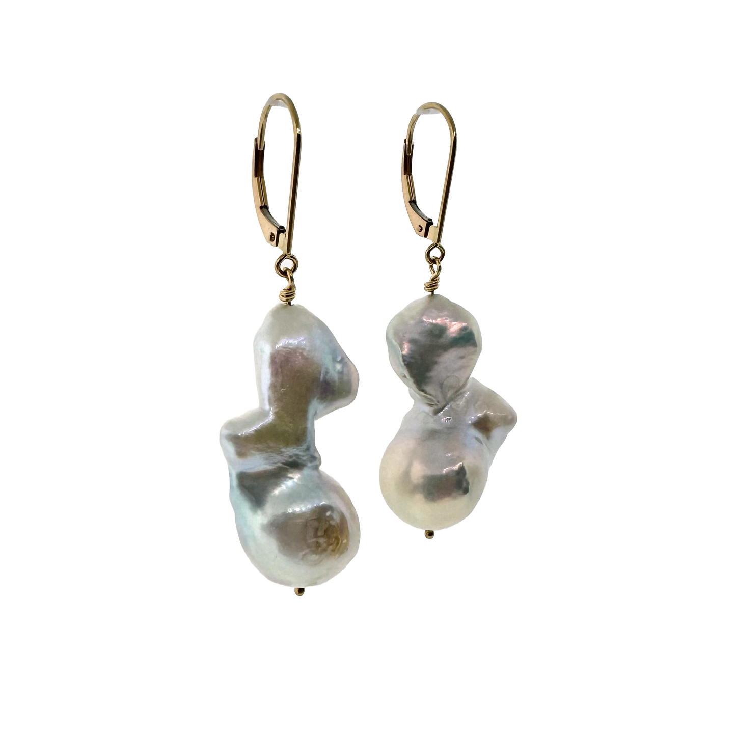 14k + Baroque Pearl Earrings