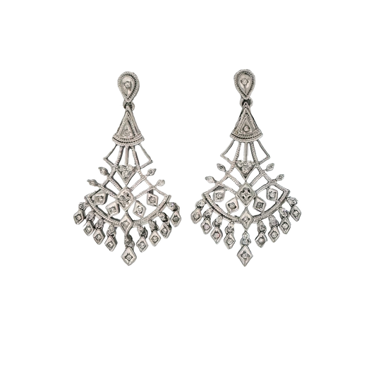 Estate 14k + Diamond Chandelier Earrings