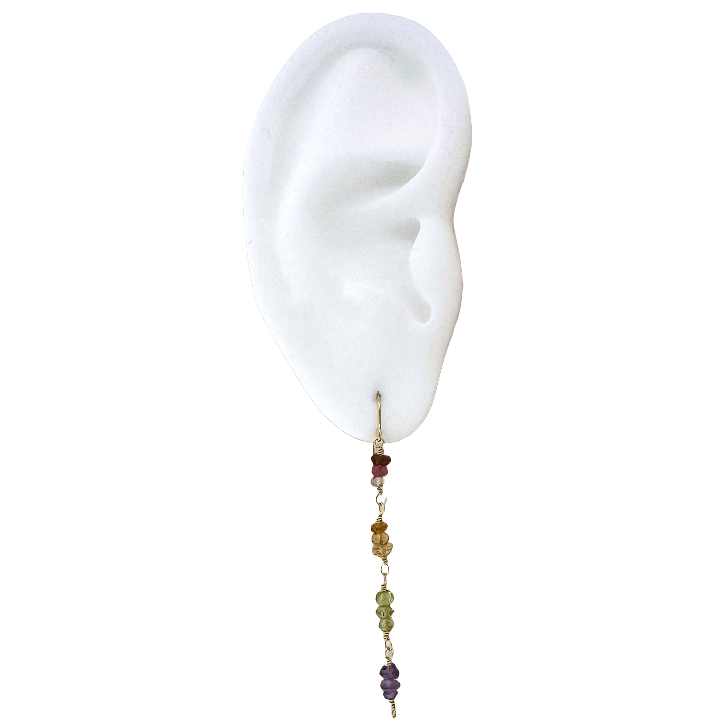 14k + Gemstone Ombre Bead Earrings
