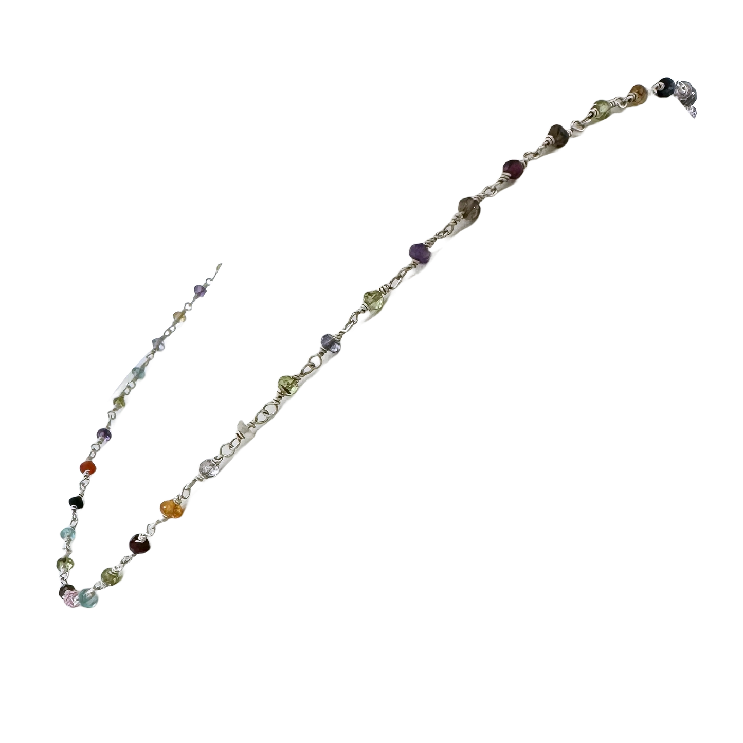 Sterling + Multi Gemstone Bead Chain Necklace